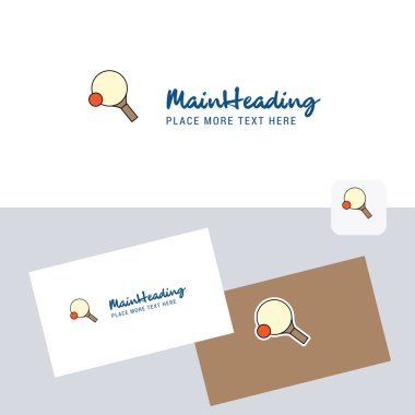 Masa Tenisi raketi vektör logo kartvizit şablonu ile. Zarif kurumsal kimlik. -Vektör