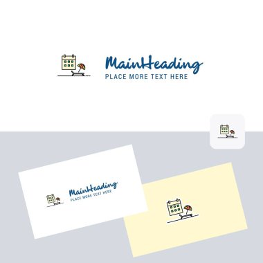 Kartvizit şablonuyla Beach vektör logo. Zarif kurumsal kimlik. -Vektör