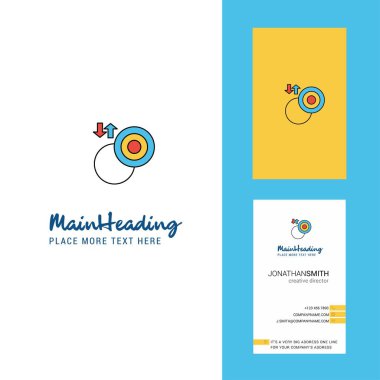Hedef yaratıcı Logo ve kartvizit. dikey tasarlamak vektör