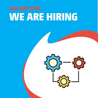 Bize katıl. Busienss şirket ayarı Poster belirtme çizgisi tasarım işe vardır. Vektör arka plan