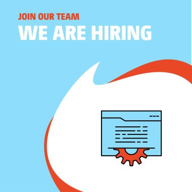 Join Our Team. Busienss Company Folder setting We Are Hiring Poster Callout Design. Vector background