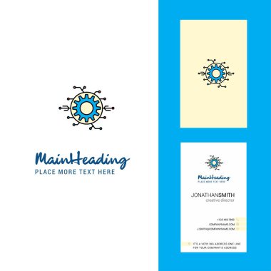 Ayar Dişli yaratıcı Logo ve kartvizit. dikey tasarlamak vektör