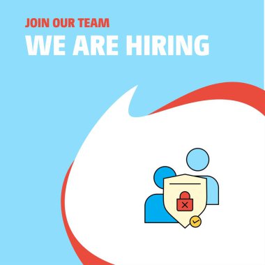 Bize katıl. Sohbet biz çoğu işe Poster belirtme çizgisi tasarım busienss şirket korumalı. Vektör arka plan