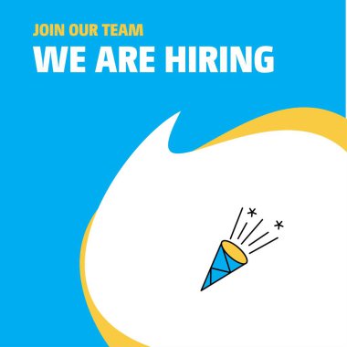 Bize katıl. Busienss şirket kutlama pop biz çoğu işe Poster belirtme çizgisi tasarım. Vektör arka plan