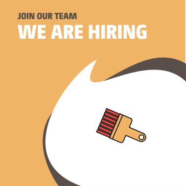 Bize katıl. Busienss Şirket boya fırçası biz çoğu işe Poster belirtme çizgisi tasarım. Vektör arka plan