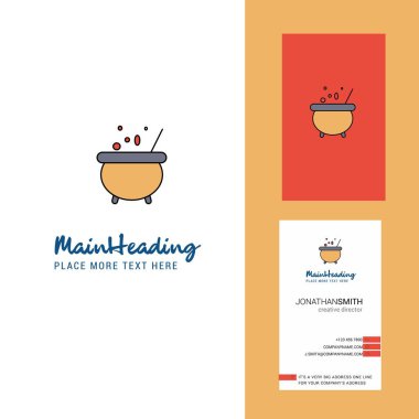 Pişirme tencere yaratıcı Logo ve kartvizit. dikey tasarlamak vektör