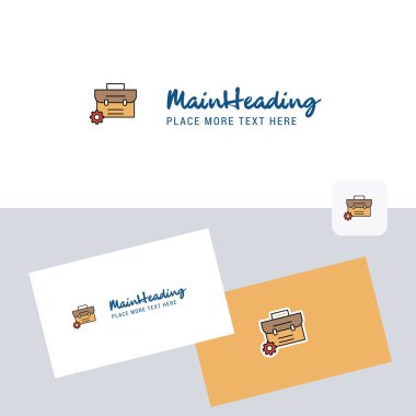 Breifcase vektör logo kartvizit şablonu ile. Zarif kurumsal kimlik. -Vektör