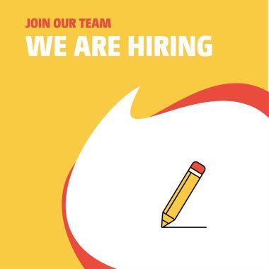 Bize katıl. Busienss şirket kalem Poster belirtme çizgisi tasarım işe vardır. Vektör arka plan