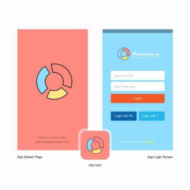 Şirket grafik ekranı ve oturum açma sayfası Tasarım Logo şablonu ile. Mobil Online iş şablonu