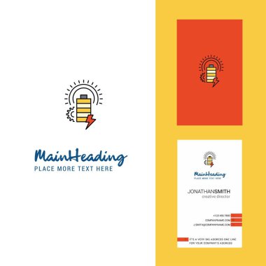 Pil yaratıcı Logo ve kartvizit. dikey tasarlamak vektör