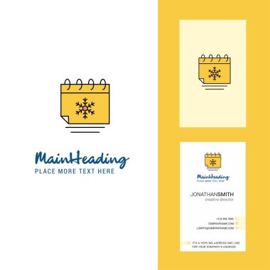 Noel takvim yaratıcı Logo ve kartvizit. dikey tasarlamak vektör