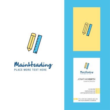 Kalem ve yaratıcı Logo ve kartvizit ölçek. dikey tasarlamak vektör