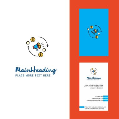 Hoparlör yaratıcı Logo ve kartvizit. dikey tasarlamak vektör