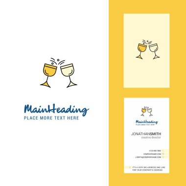 Şerefe yaratıcı Logo ve kartvizit. dikey tasarlamak vektör