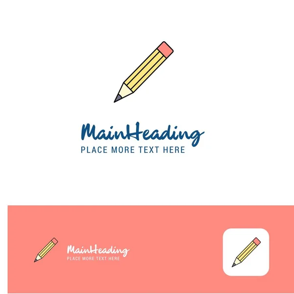 Projektowanie Logo Creative Ołówek Płaski Kolor Logo Miejsce Dla Tagline — Wektor stockowy