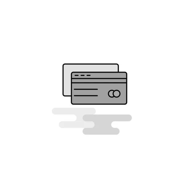 Credit Card Web Icon Flat Line Filled Gray Icon Vector — Stock Vector