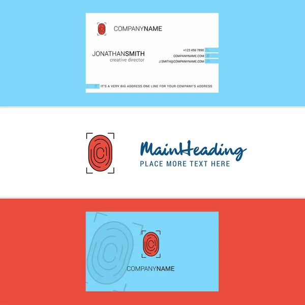Beautiful Thumb Impression Logo Business Card Vertical Design Vector — Stock Vector