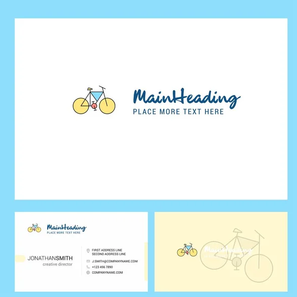 Ciclo Logo Design Com Tagline Frente Verso Busienss Card Template — Vetor de Stock