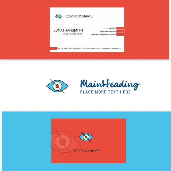 Beautiful Eye Logo Business Card Vertical Design Vector — Stock Vector