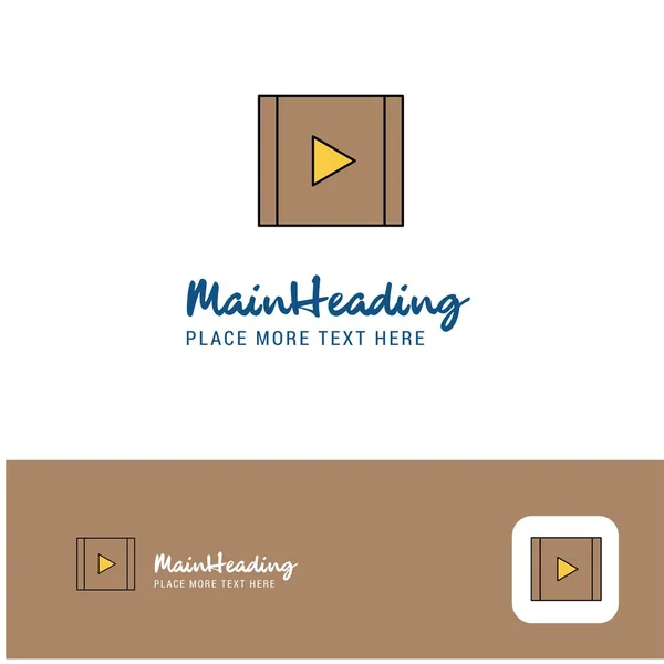 Diseño Creativo Logotipos Vídeo Color Plano Logotipo Lugar Para Tagline — Vector de stock