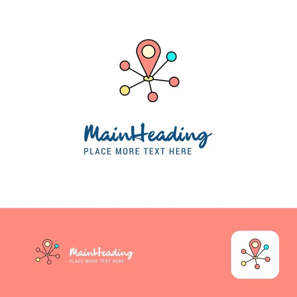 Ponteiro Mapa Criativo Logo Design Cor Plana Logotipo Lugar Para — Vetor de Stock