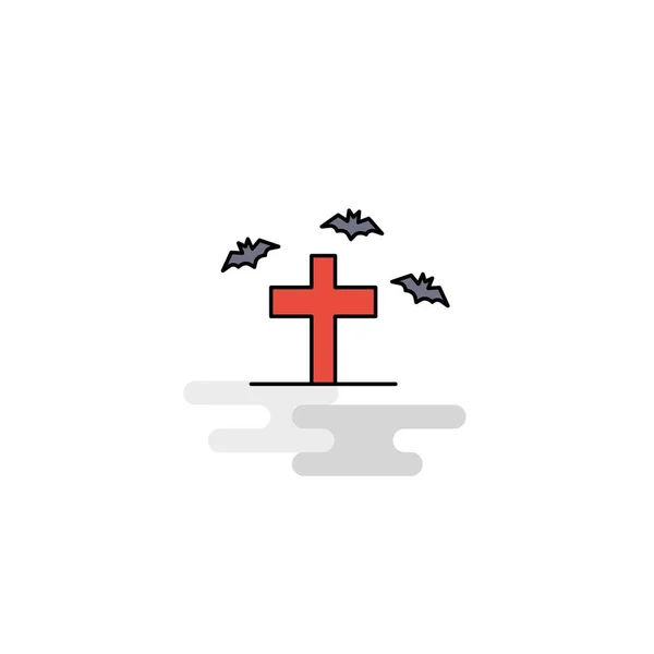 Flat Grave Icon Vetor —  Vetores de Stock