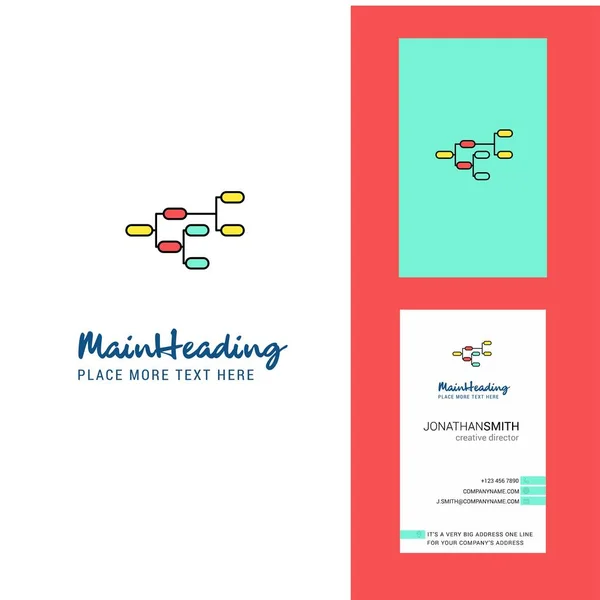 Δημιουργική Λογότυπου Και Επαγγελματική Κάρτα Δικτύου Κατακόρυφη Σχεδίαση Διανυσματικών — Διανυσματικό Αρχείο