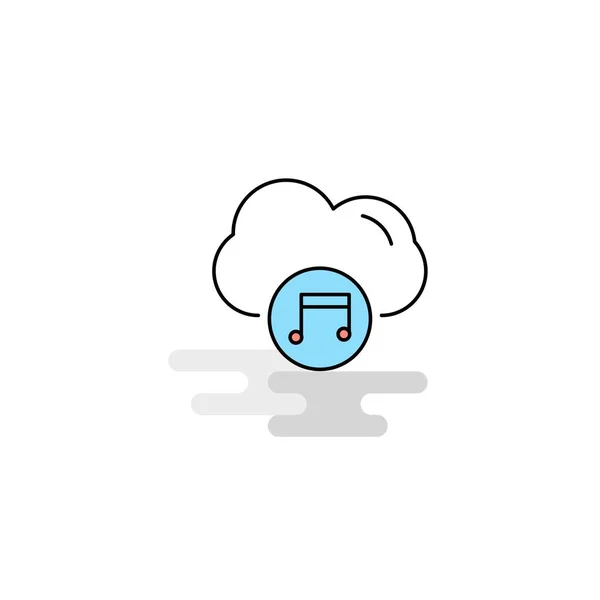 Flat Music Cloud Icône Vecteur — Image vectorielle
