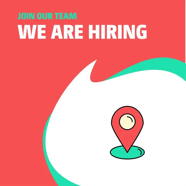 Join Our Team Busienss Company Map Pointer Hiring Poster Callout — Wektor stockowy