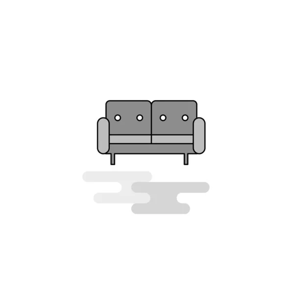 Couch Web Icon Flat Line Filled Gray Icon Vector — Stock Vector