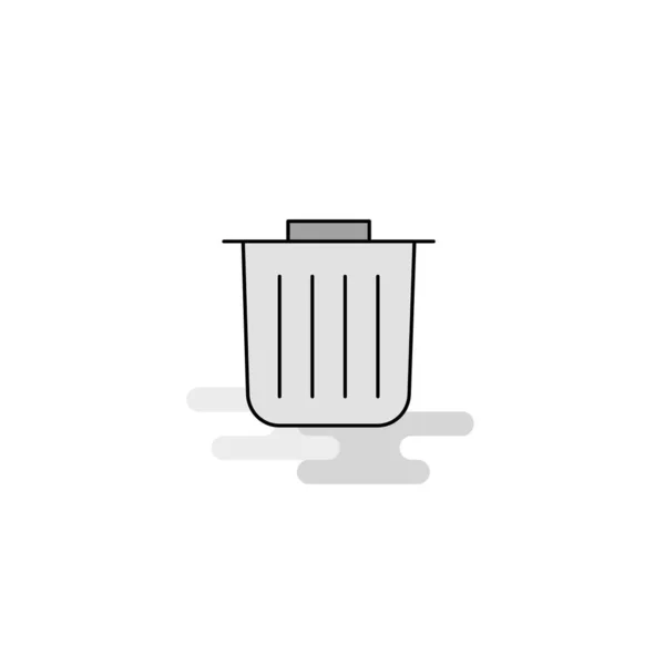 Trash Web Icon Плоская Линия Заполненная Серой Иконой — стоковый вектор