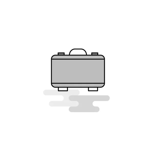 Briefcase Web Icon Linha Plana Preenchida Cinza Ícone Vetor — Vetor de Stock