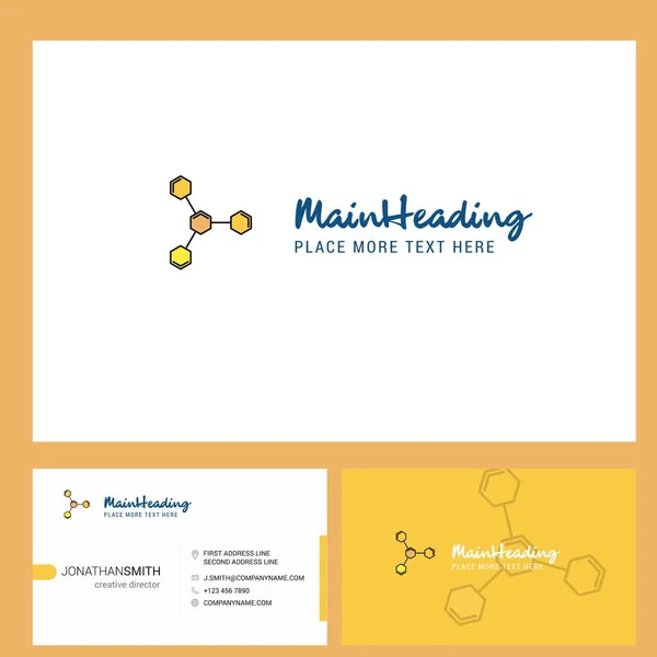 Chemical Bonding Logo Design Tagline Front Back Busienss Card Template — 스톡 벡터
