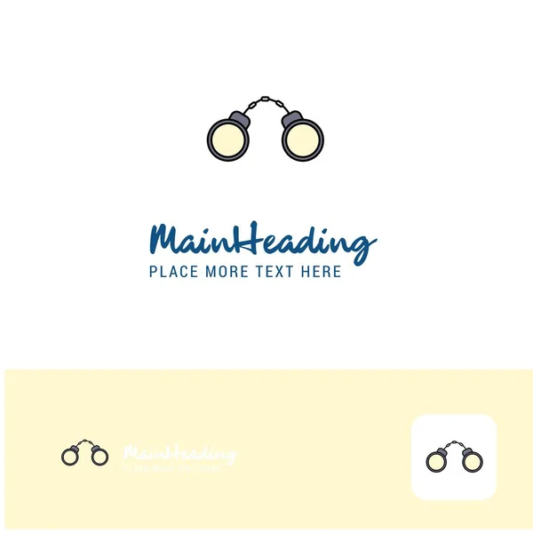 Creative Hand Cuffs Logo Design Flat Color Logo Place Tagline — Stock vektor