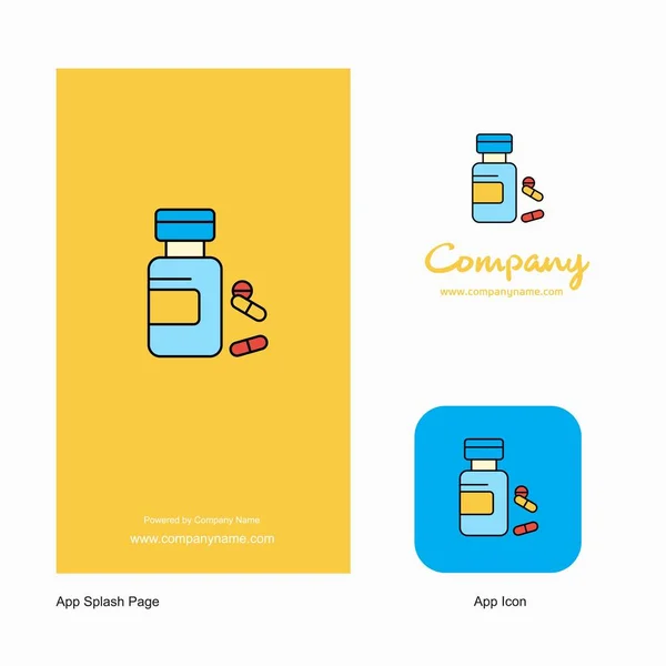 Medicine Company Logo App Icon Splash Page Design Creative Business — Stock Vector