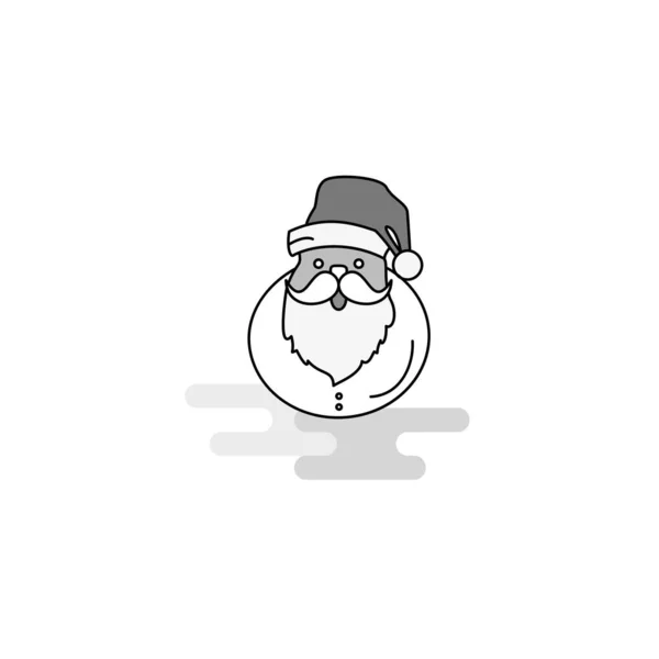 Santa Clause Web Icon Flat Line Filled Gray Icon Vector — Stock Vector