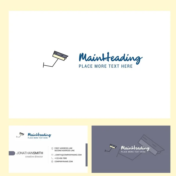 Diseño Del Logotipo Cctv Con Plantilla Tarjeta Tagline Front Back — Vector de stock