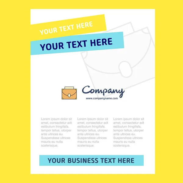 Briefcase Title Page Design Company Profile Annual Report Presentations Leaflet — Stock Vector
