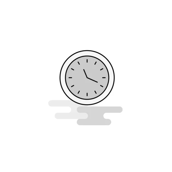 Clock Web Icon Linha Plana Preenchida Cinza Ícone Vetor — Vetor de Stock