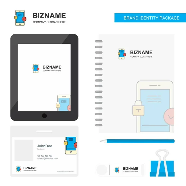 Logo Affaires Smartphone Application Onglet Carte Employé Pvc Journal Modèle — Image vectorielle