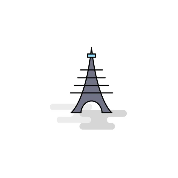 Flat Eiffel Tower Icon Vector — Stock Vector