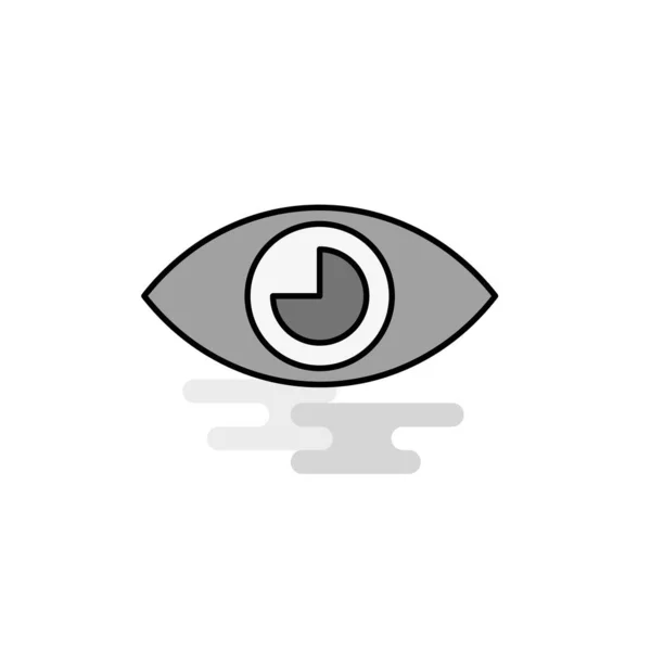 Eye Web Icon Flat Line Filled Gray Icon Vector — Stock Vector