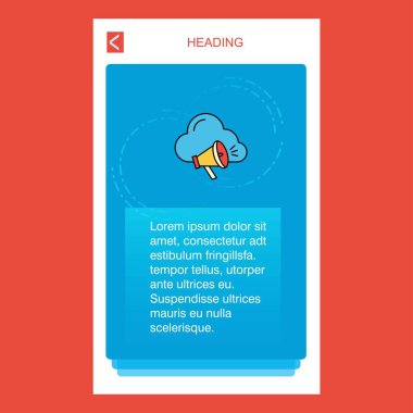 Bulut müzik mobil dikey banner tasarım tasarımı. Vektör