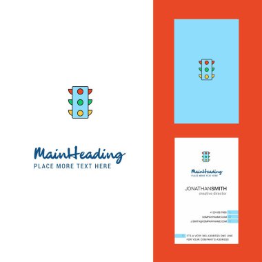 Trafik sinyalleri yaratıcı Logo ve kartvizit. dikey tasarlamak vektör