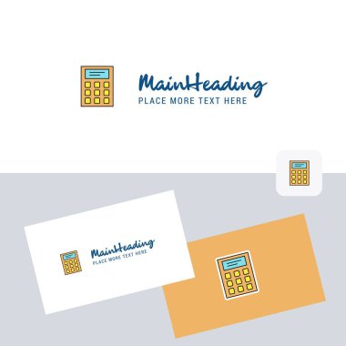Hesap makinesi vektör logo kartvizit şablonu ile. Zarif kurumsal kimlik. -Vektör