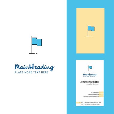 Spor bayrak yaratıcı Logo ve kartvizit. dikey tasarlamak vektör