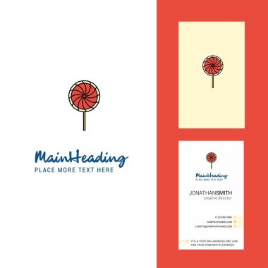 Lolipop yaratıcı Logo ve kartvizit. dikey tasarlamak vektör