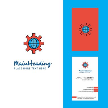 Internet yaratıcı Logo ve kartvizit ayarlama. dikey tasarlamak vektör
