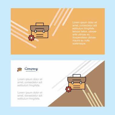 Breifcase kurumsal iş banner şablon, yatay reklam iş afişi.