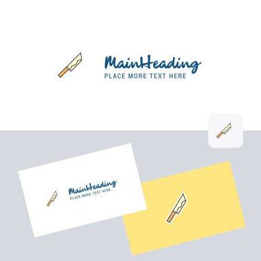 Kartvizit şablonuyla bıçak vektör logo. Zarif kurumsal kimlik. -Vektör